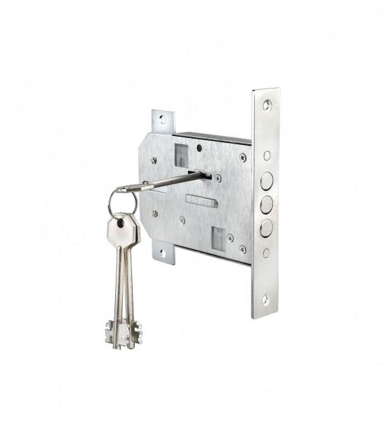 Замок врезной для двери 1355-1 с креплением под направляющие. Аналог (CLASS-GS-SM-009 T) мастер 3 ключа