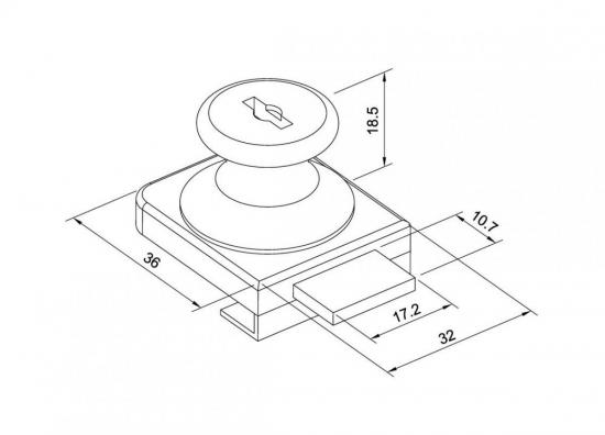 Замок витринный 805 пк