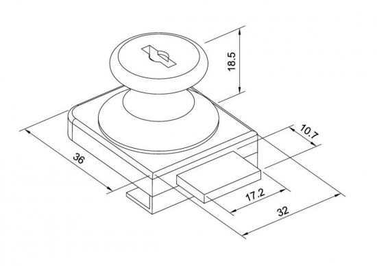 Замок витринный 804 пк хром мастер